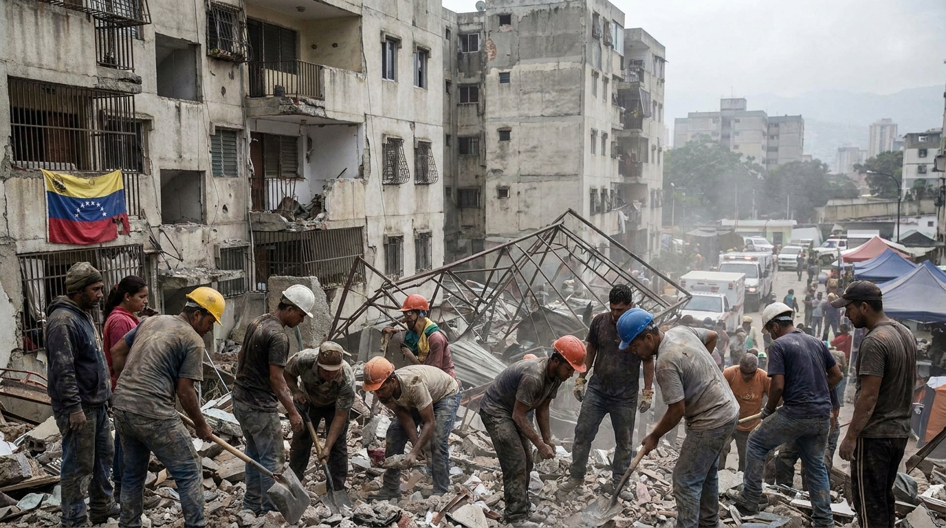 au venezuela, les opérations de recherche des survivants se poursuivent avec intensité suite aux violents séismes, mobilisant les équipes de secours pour venir en aide aux victimes.