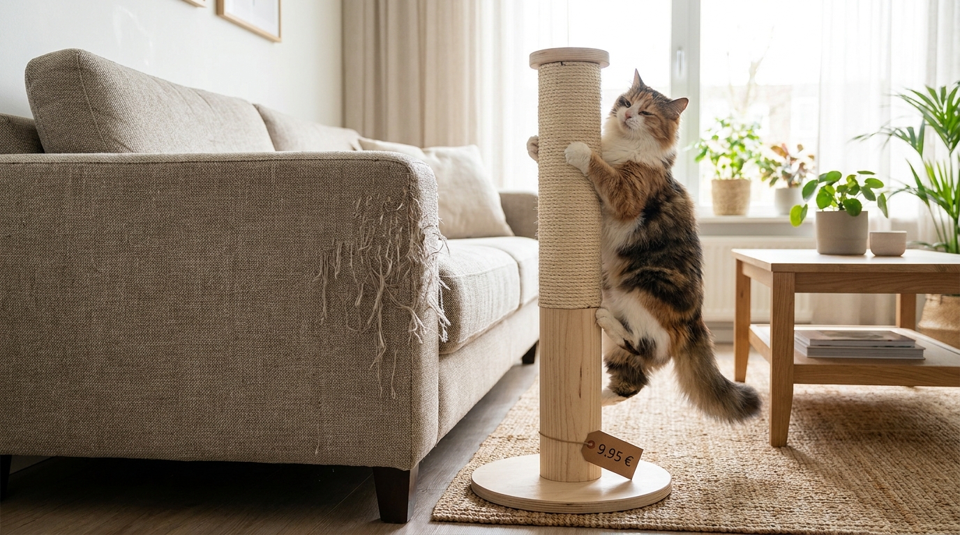 d&eacute;couvrez l'astuce gifi &agrave; 9,95 &euro; pour prot&eacute;ger votre canap&eacute; des griffures de votre chat tout en lui offrant un espace pour faire ses griffes sans d&eacute;g&acirc;ts.
