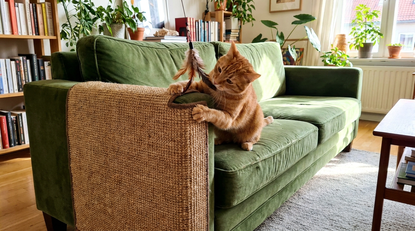 d&eacute;couvrez l'astuce gifi &agrave; 9,95 &euro; pour prot&eacute;ger votre canap&eacute; des griffures de votre chat tout en lui offrant un espace adapt&eacute; pour faire ses griffes.