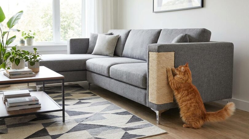 d&eacute;couvrez l'astuce gifi &agrave; 9,95 &euro; pour prot&eacute;ger votre canap&eacute; des griffures de votre chat tout en lui offrant un espace adapt&eacute; pour faire ses griffes sans ab&icirc;mer vos meubles.