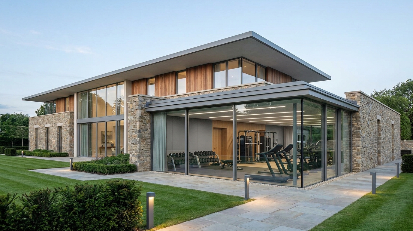 explorez la superbe demeure anglaise de dibu mart&iacute;nez alliant design moderne et salle de sport priv&eacute;e pour un confort exceptionnel.