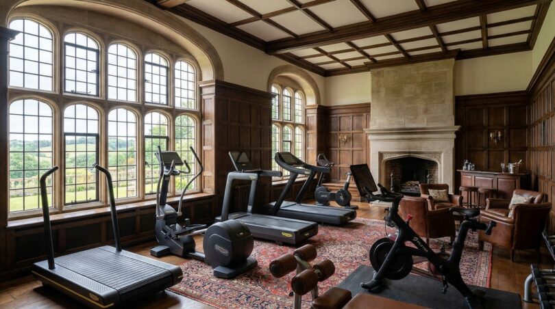 explorez la superbe demeure anglaise de dibu mart&iacute;nez, alliant design moderne et salle de sport priv&eacute;e pour un confort exceptionnel.