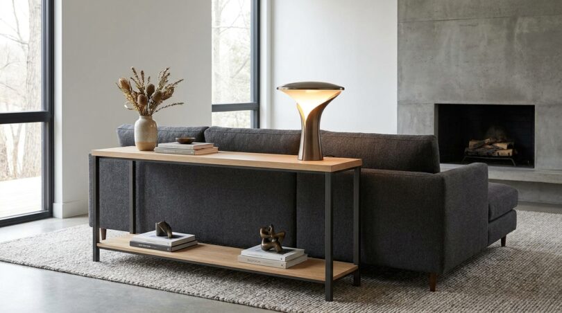 découvrez comment une console étroite placée derrière un canapé peut transformer votre intérieur, avec une surprise inattendue dès le premier apéritif.