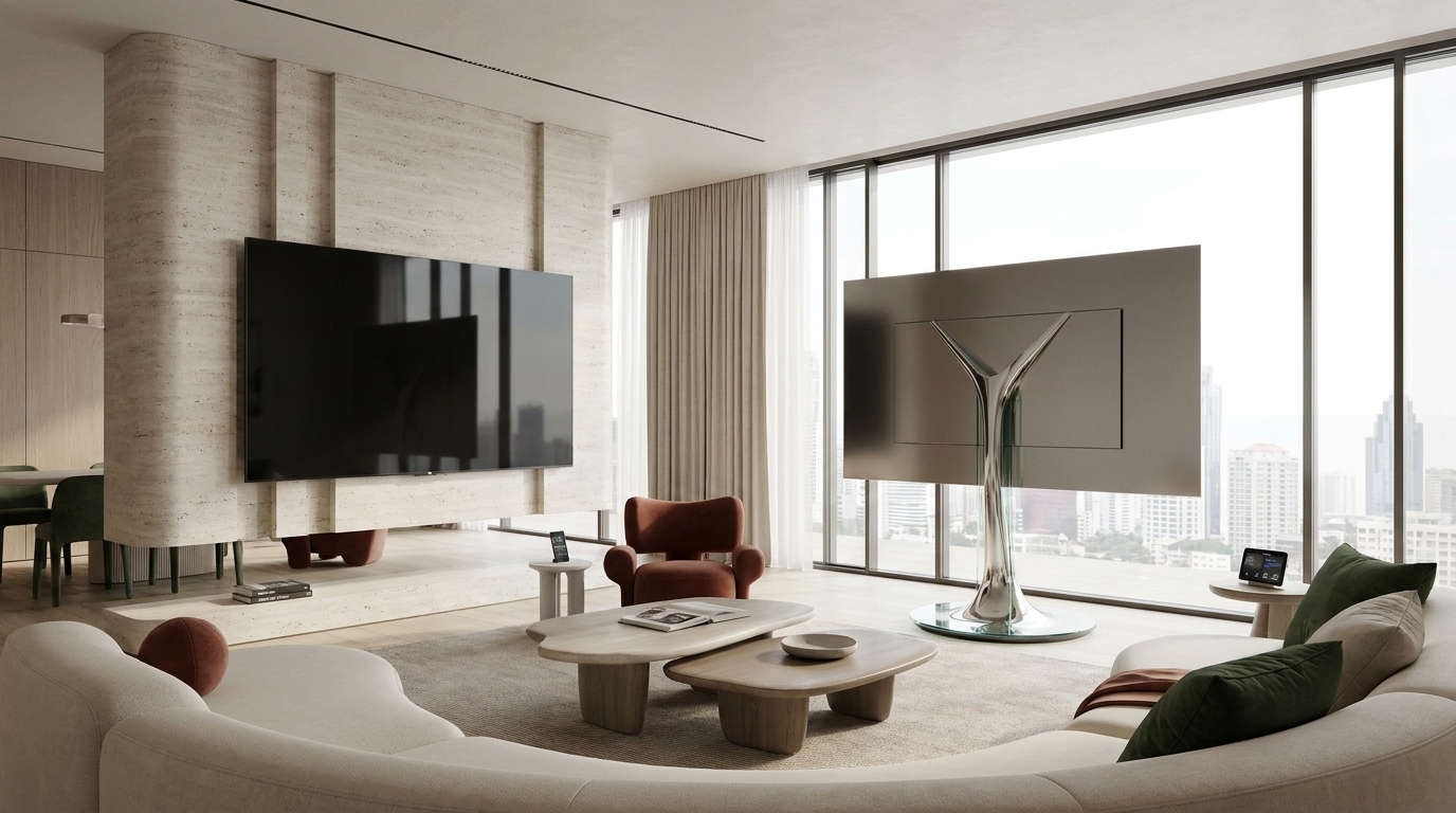 d&eacute;couvrez pourquoi le meuble tv suspendu dispara&icirc;t en 2026 et quel nouveau style les d&eacute;corateurs pr&eacute;f&egrave;rent pour installer nos &eacute;crans, alliant modernit&eacute; et fonctionnalit&eacute;.