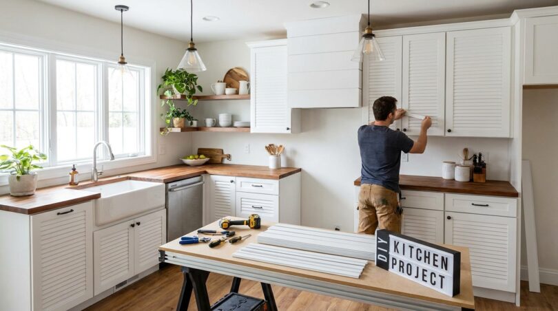 d&eacute;couvrez comment m&eacute;tamorphoser votre cuisine style shaker sans remplacer vos meubles gr&acirc;ce &agrave; une astuce ing&eacute;nieuse utilisant un mat&eacute;riau r&eacute;cup&eacute;r&eacute;, &eacute;conomique et &eacute;cologique.