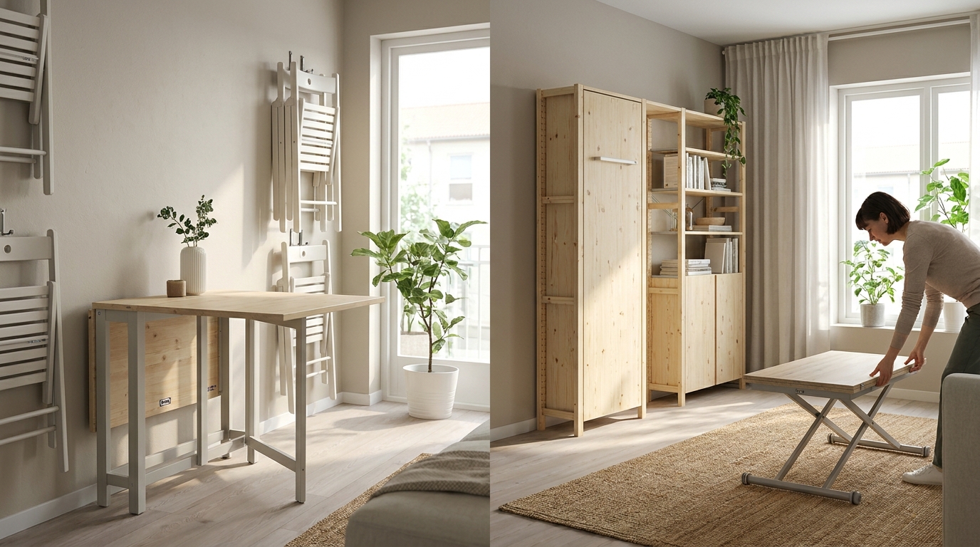 d&eacute;couvrez la nouvelle collection de meubles pliables ikea, con&ccedil;ue pour simplifier votre quotidien avec un montage facile et un design ultra-pratique.