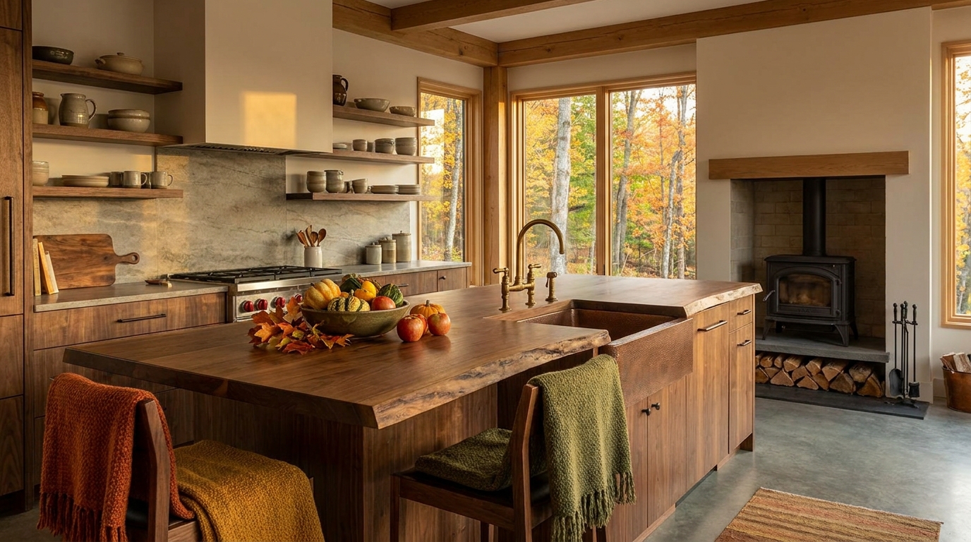 d&eacute;couvrez le nouveau style de cuisine tendance cet automne, loin du blanc immacul&eacute;, pl&eacute;biscit&eacute; par les magazines d&eacute;co pour un int&eacute;rieur chaleureux et moderne.