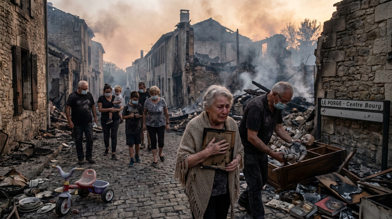 découvrez le témoignage poignant des habitants du porge qui reviennent sur les souvenirs retrouvés et les dégâts causés par l'incendie, mettant en lumière la résilience de la communauté face à la tragédie.