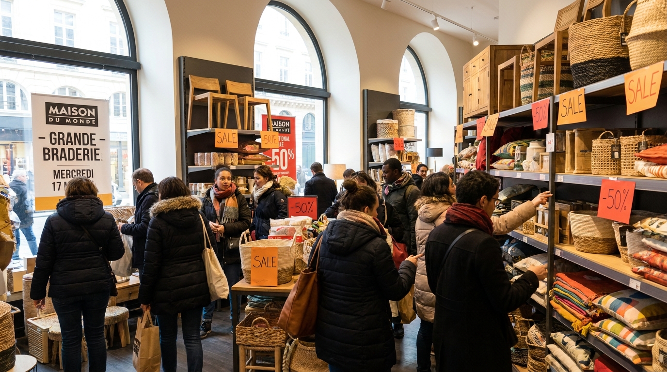 profitez de la liquidation exceptionnelle chez maisons du monde ce mercredi : jusqu'à -50 % sur des milliers d'articles. dépêchez-vous pour ne pas manquer ces offres incroyables !