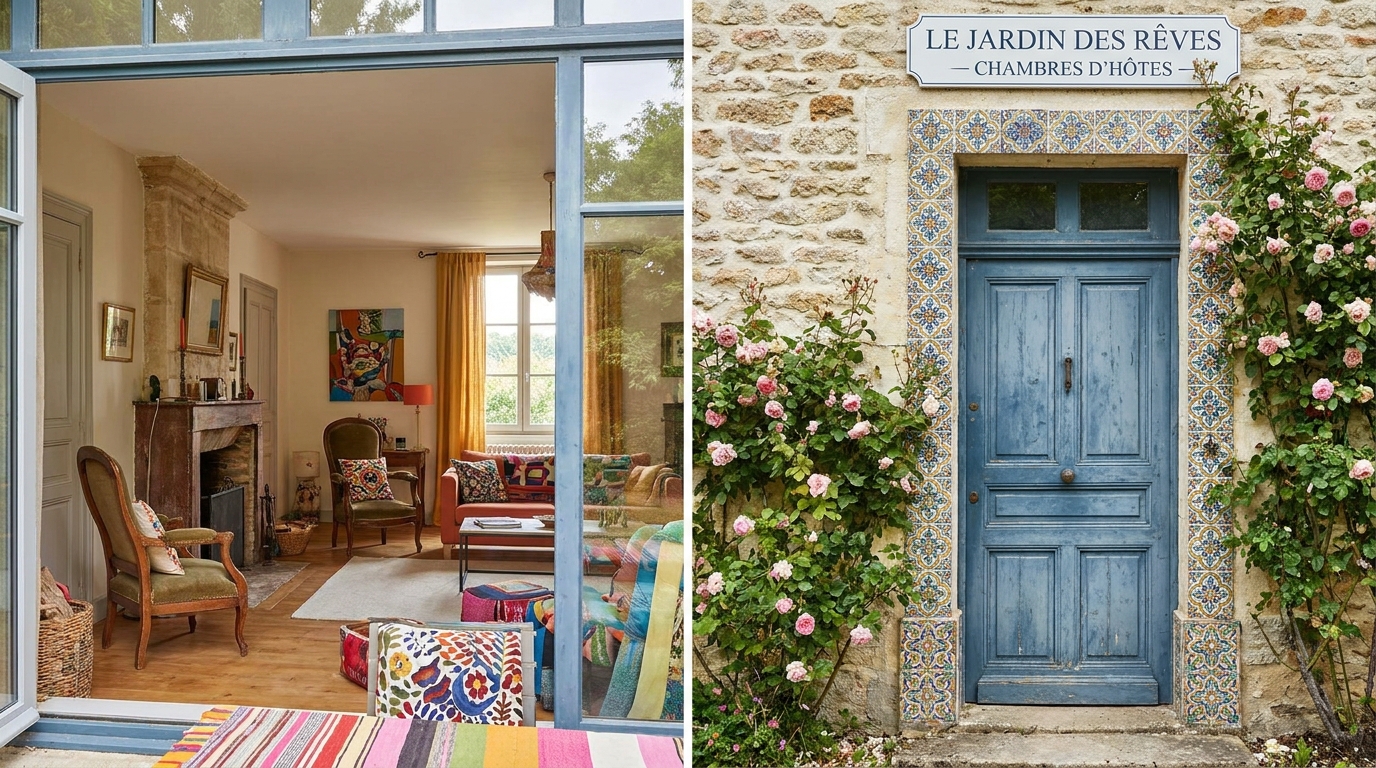 découvrez une charmante chambre d’hôtes dans le rhône, où une maison historique de 1897 a été magnifiquement restaurée pour offrir confort et authenticité.