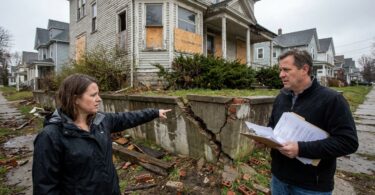un couple achète une maison et découvre un danger imminent menaçant un effondrement spectaculaire, révélant un risque caché dans leur nouvelle propriété.