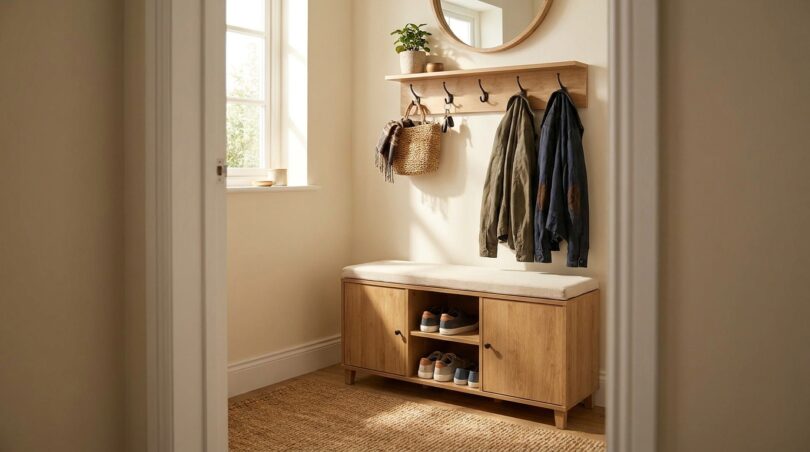 découvrez comment ce meuble à 25 € trouvé chez action a transformé une entrée encombrée en espace de rangement pratique et bien ordonné.